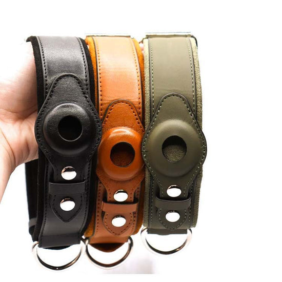 Premium Leather Dog Collar with GPS Tracker