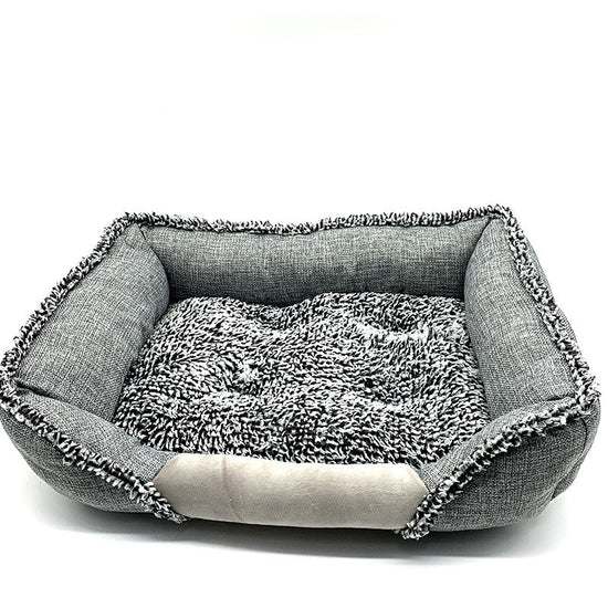 Open Soft cloth pet nest with a removable and washable pet mat, offering cozy and easy-to-clean bedding for pets
