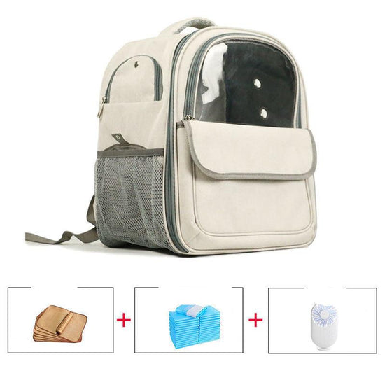 Breathable transparent pet backpack with a space capsule design, perfect for safely carrying cats and dogs with comfort and style