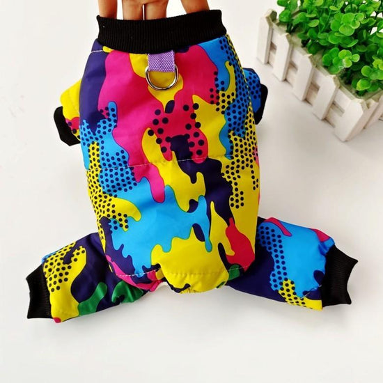 Winter thickened four-legged cotton-padded clothes, keeping puppies warm and comfortable