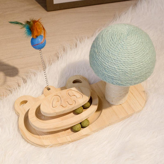 Cat scratcher interactive maze ball toy, providing fun and stylish entertainment for cats
