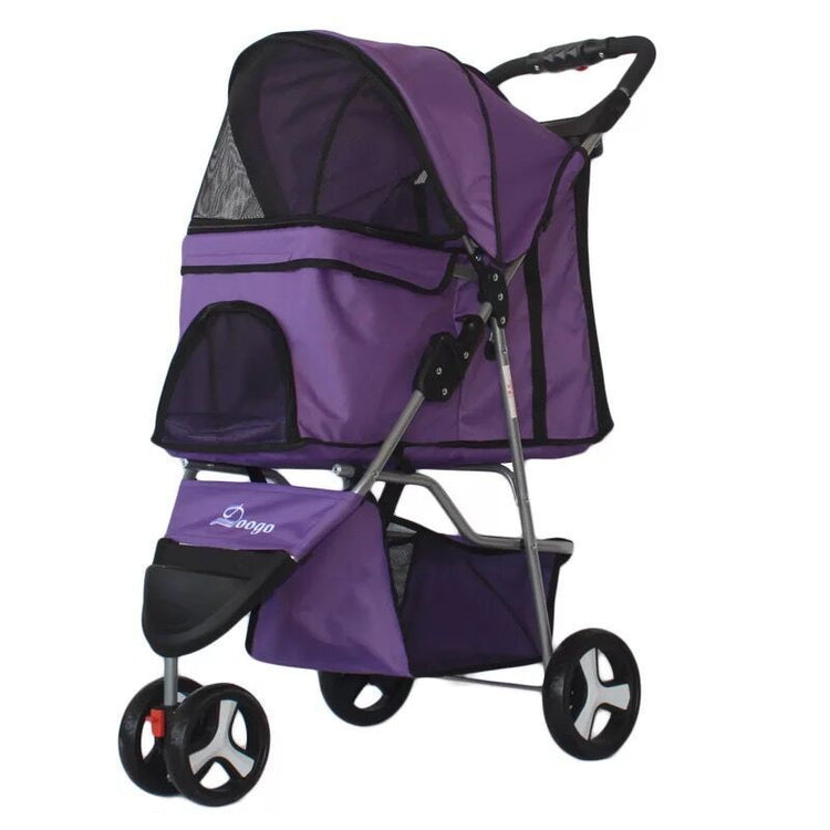 Lightweight folding pet trolley, designed for easy transport and comfortable travel for pets with lid zipper walker
