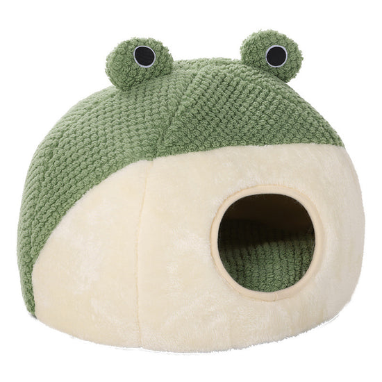 Little Frog Series warm plush pet bed for small cats and dogs, perfect for cozy comfort in autumn and winter single