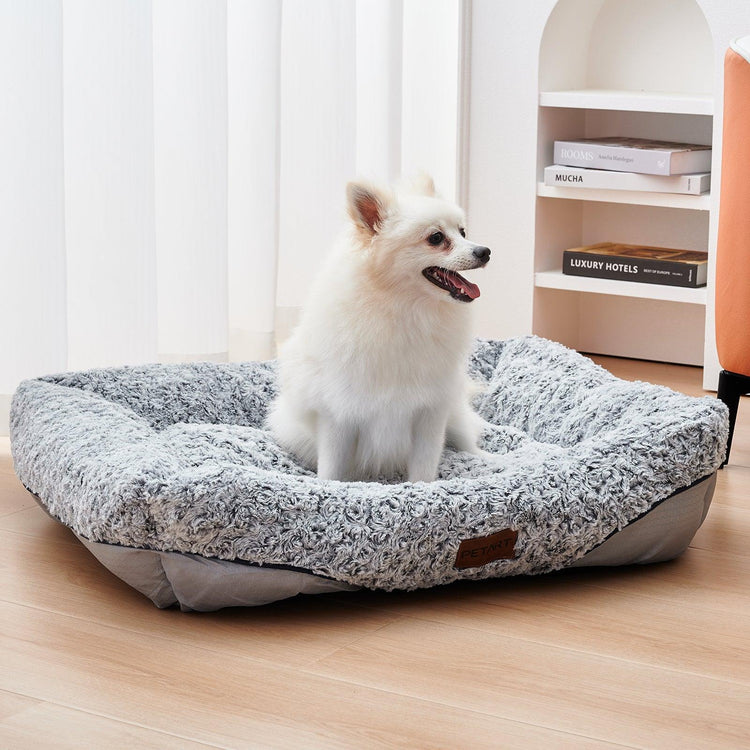 Swirl rose velvet dog beds, offering a soft and luxurious sleeping surface for your pet