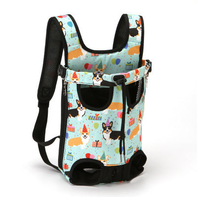 Portable pet canvas chest bag designed for comfort and secure carrying during travel and outdoor adventures