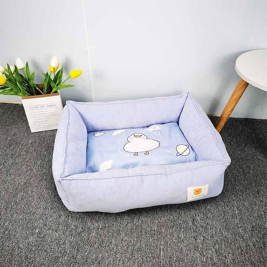/Fabric craft printing square warm pet bed, offering a cozy and stylish resting space for your pet