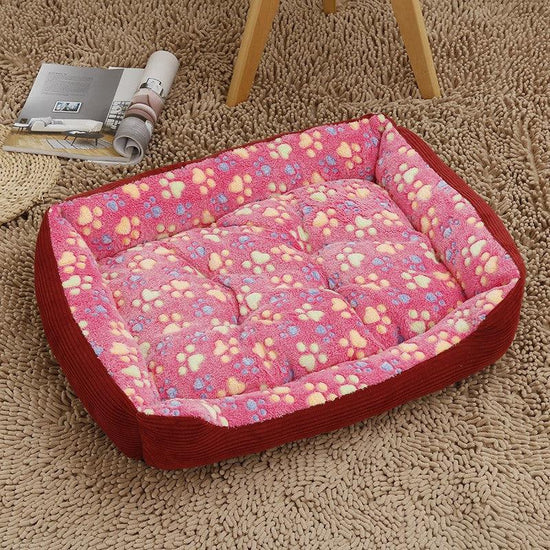 Comfortable dog bed with soft pet cushion – a cozy resting spot for dogs, providing comfort and support for a restful sleep