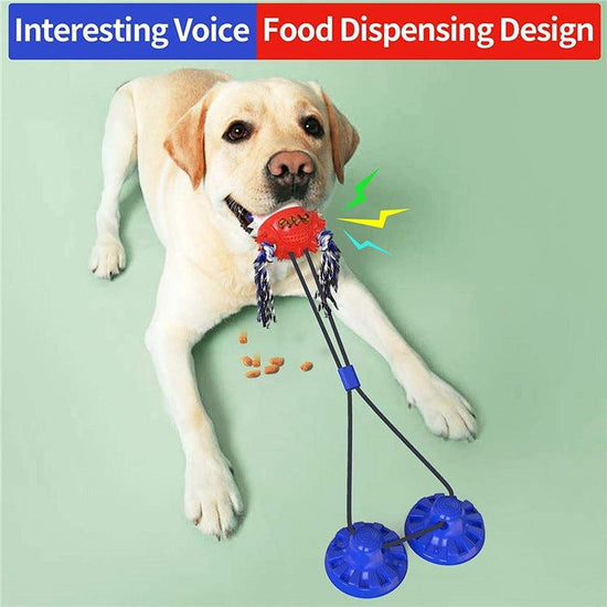 Indestructible dog chew toy with suction cup, designed for interactive play and aggressive chewers, ideal for large dogs