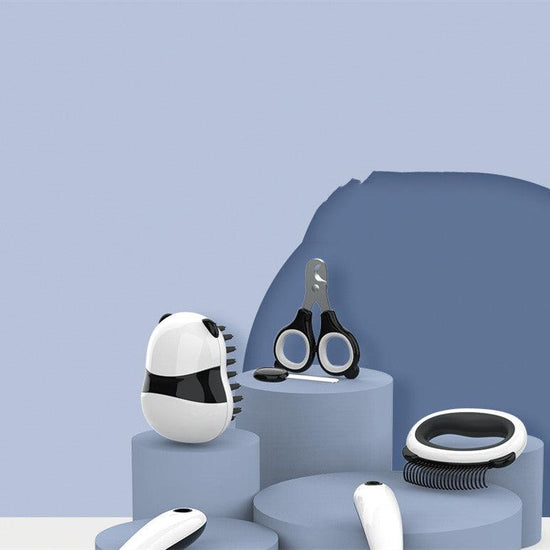 Panda model pet grooming cat comb and bathing brush set – a stylish and effective tool for grooming and cleaning your cat