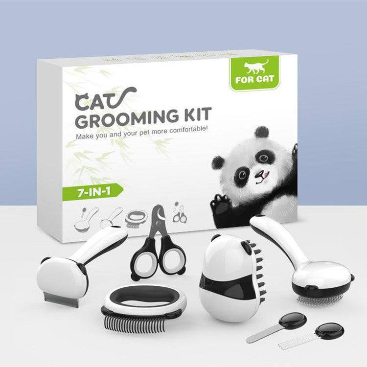 Panda model pet grooming cat comb and bathing brush set – a stylish and effective tool for grooming and cleaning your cat