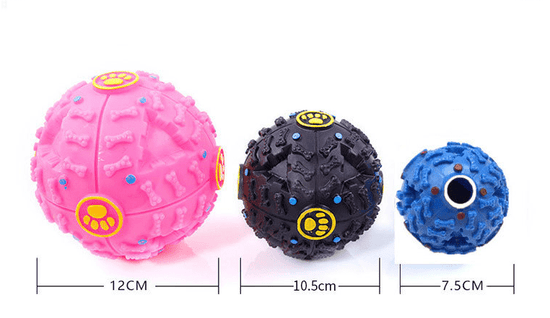 Pet dog treat training chew sound food dispenser toy – squeaky giggle ball that encourages play and rewards your dog&