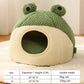 Little Frog Series warm plush pet bed for small cats and dogs, perfect for cozy comfort in autumn and winter trend