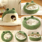 Little Frog Series warm plush pet bed for small cats and dogs, perfect for cozy comfort in autumn and winter